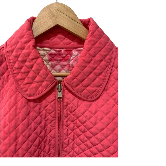 ESPRIT QUILTED Y2K PINK REVERSIBLE FLORAL FULL ZIP LS JACKET SIZE LARGE NWOT - Picture 4 of 16